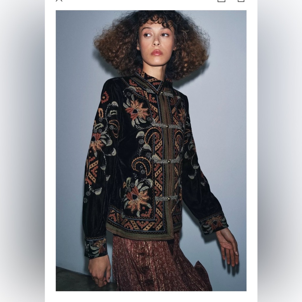 Embroidered Black velvet Jacket